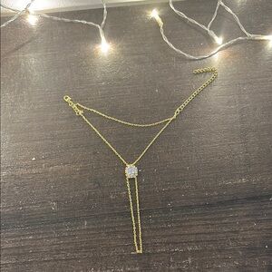 Elegant Gold Bracelet with Crystal Pendant